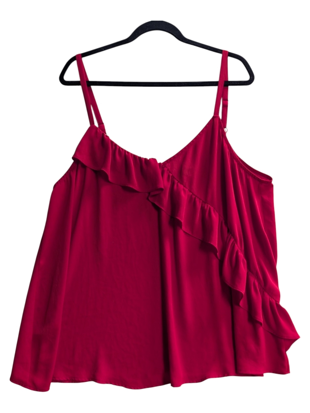 Flirty Feminine Romantic Datenight Red Ruffle Top Size 2